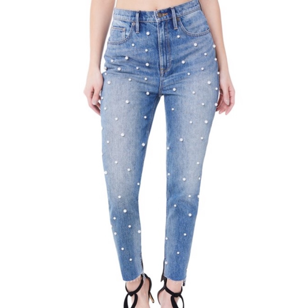 Juicy couture faux pearl girlfriend jeans